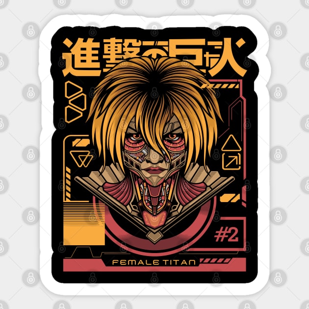 Annie Leonhart's Titan Shifter Art Sticker by Otaku Vibes
